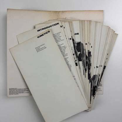Kinetics. Catalogue to accompany the Arts Council exhibition on kinetic art held at the Hayward Gallery, London 1970. Catalogue design by Crosby/Fletcher and Forbes