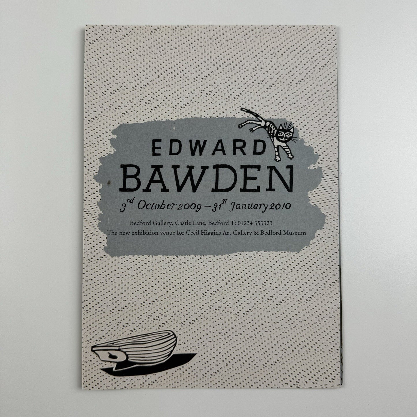 Edward Bawden fold-out promotional card | Cecil Higgins Art Gallery, 2009/10
