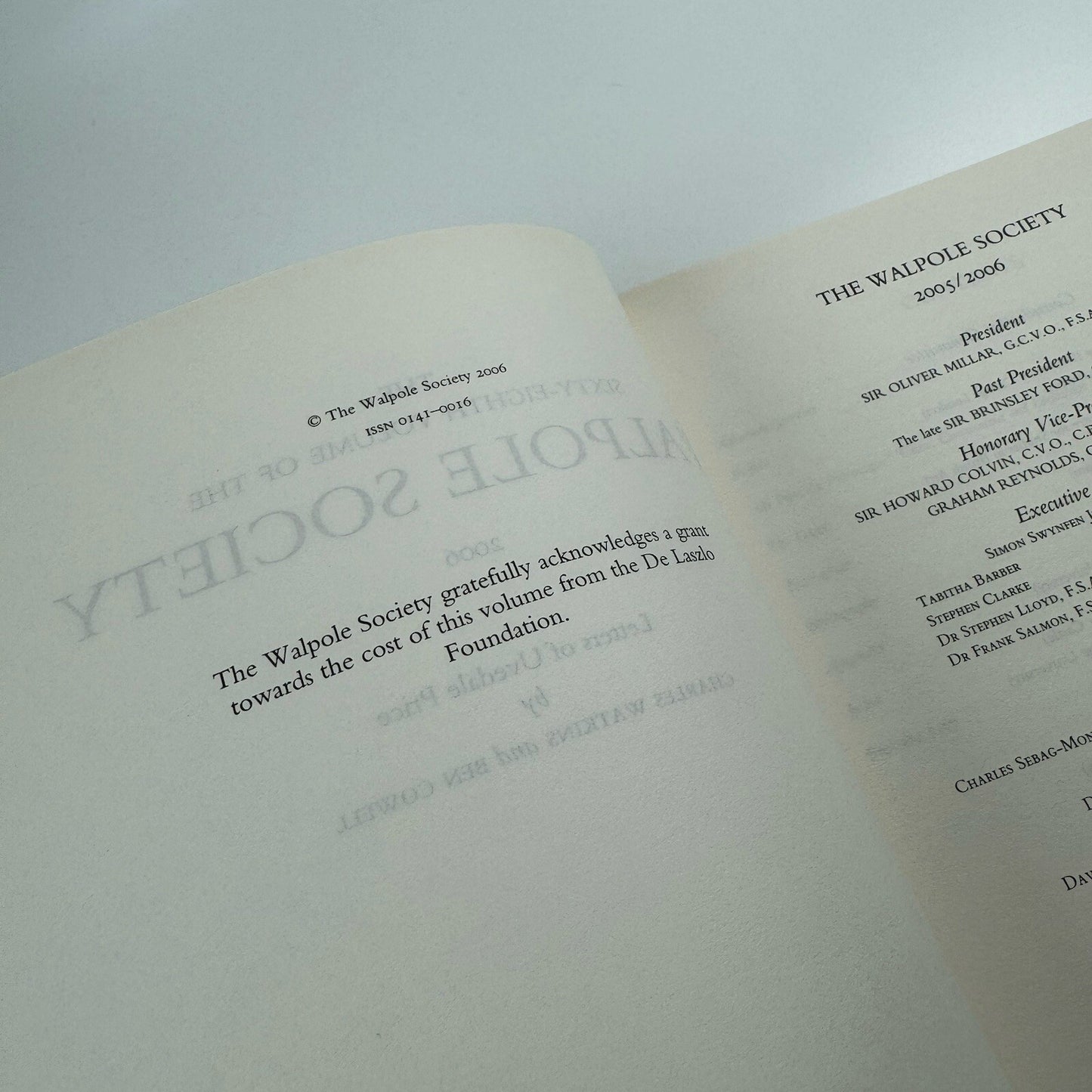The Walpole Society Journal 2006. The Letters of Unvedale Price Vol LXVIII