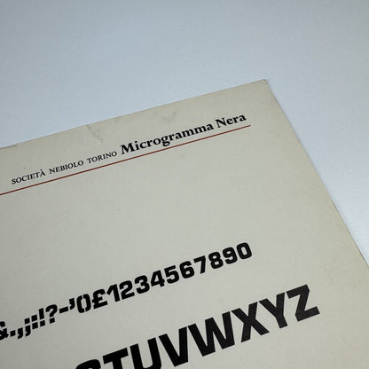 Società Nebiolo Microgramma type specimens x 5 printer Wace and Co Ltd, undated
