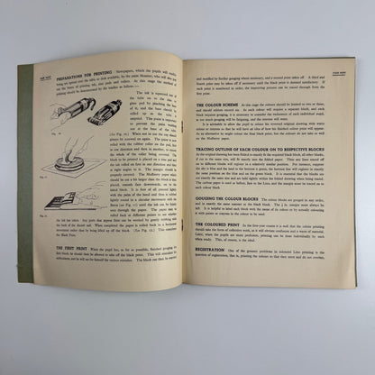 Lino Printing in Colour as a classroom craft by J.R. Spencer. Reeves booket