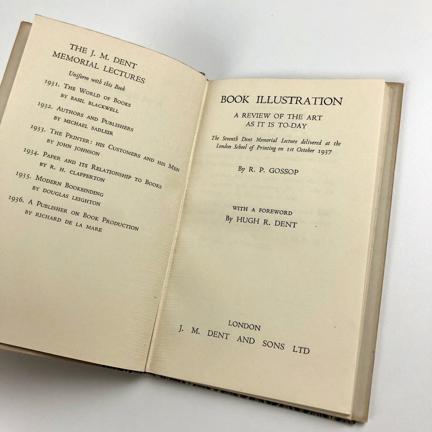 Book Illustration. A Review of the Art as it is to-day by G.P. Gossop | J.M. Dent & Son Ltd, 1937