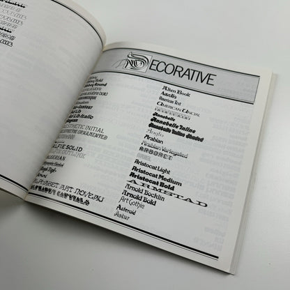 Headline Typefaces – Equation Graphics Ltd London | Type specimen booklet, undated