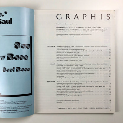 Graphis No 228 Vol 39 November/December 1983 | Graphis Press Corp