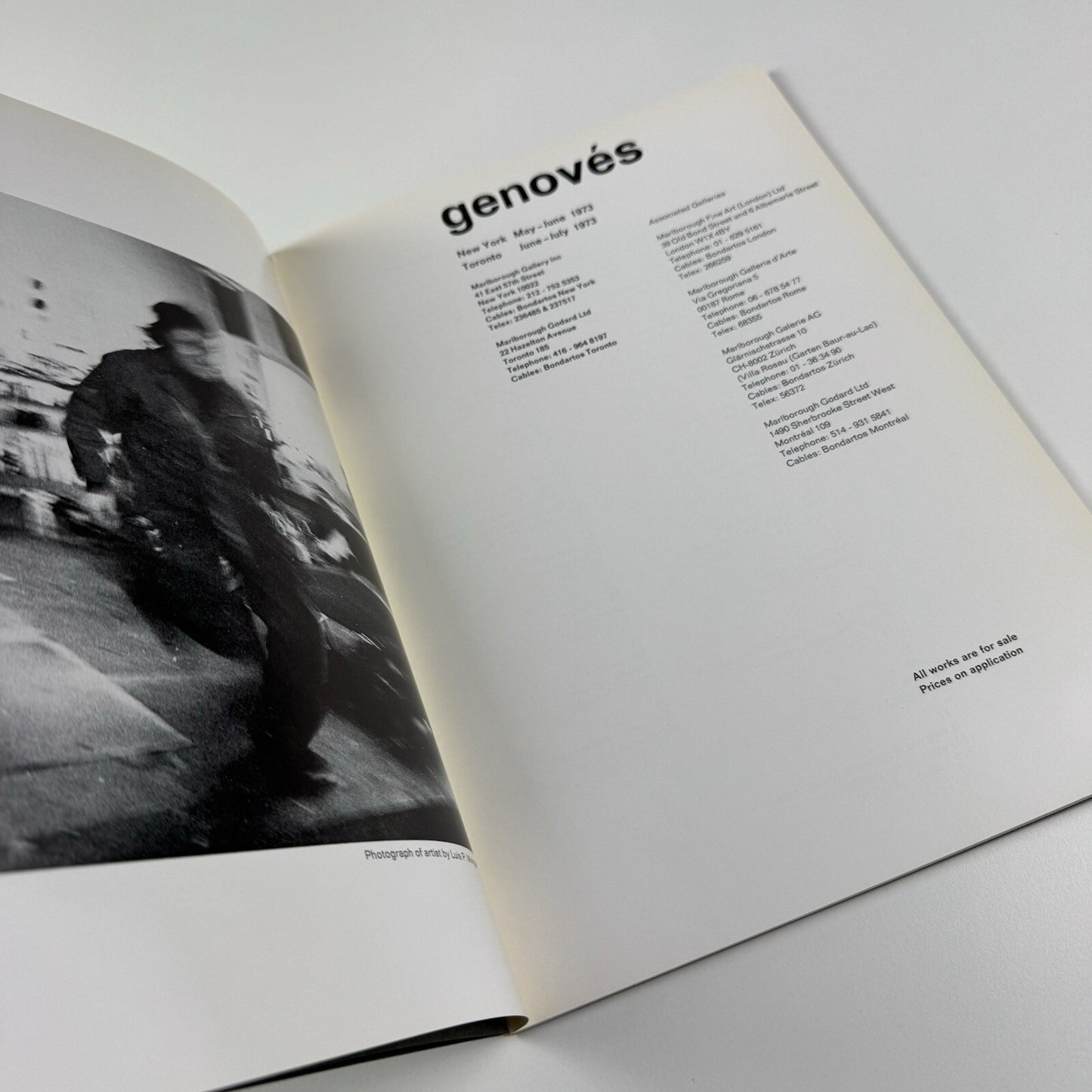 Juan Genovés | Marlborough Toronto and New York catalogue, 1973 | Gordon House design