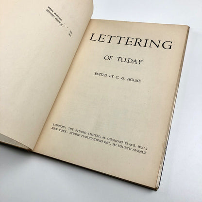 Lettering of today, The Studio | Edited by C.G. Holme | Cover design by Ashley Havinden, 1941
