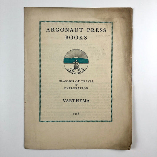 Varthema | Argonaut Press Books prospectus, 1928