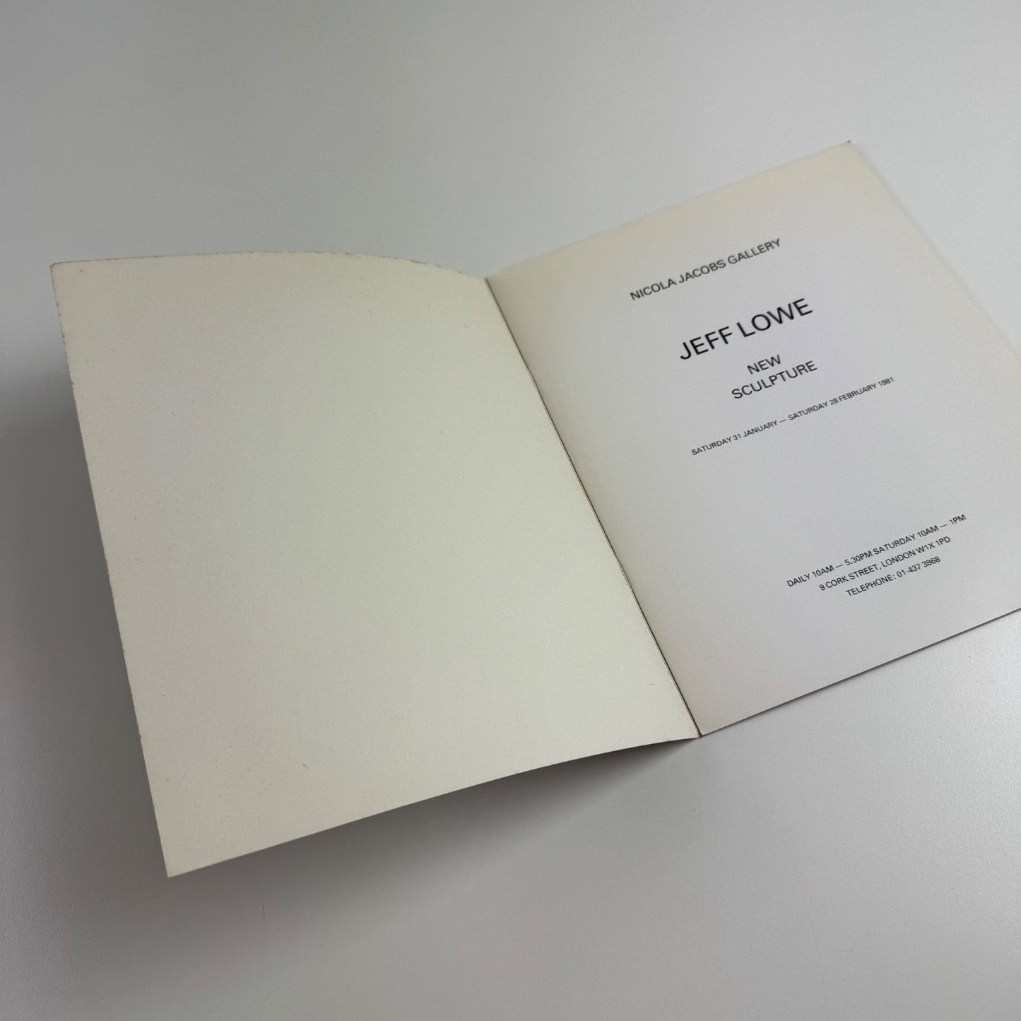 Jeff Lowe | Nicola Jacobs Gallery, 1981