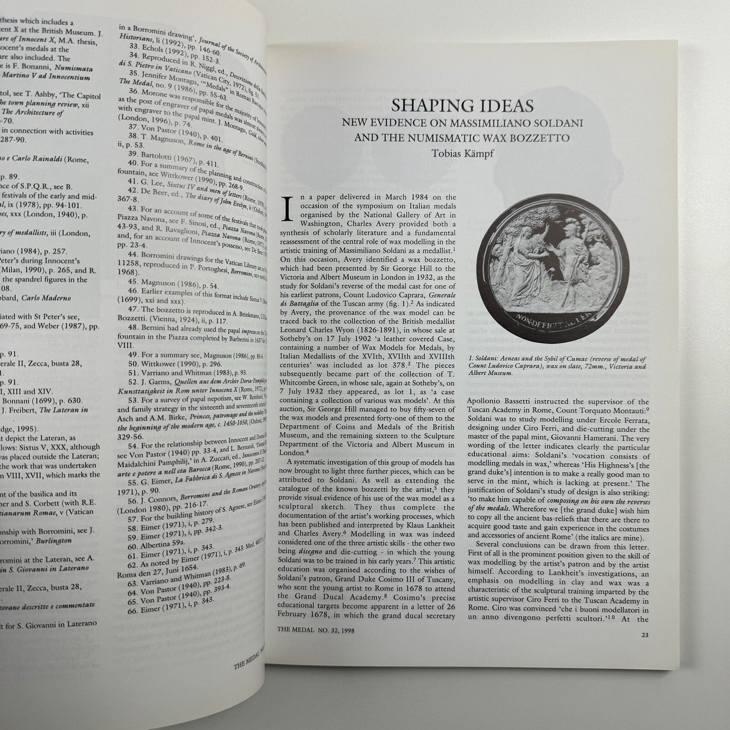 The Medal. British Art Medal Society | BAMS journal | Issue No. 32, Spring 1998