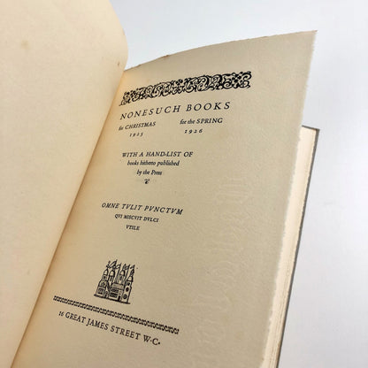 The Nonesuch Press – Books for Christmas 1926 and Spring 1926 | Promotional booklet