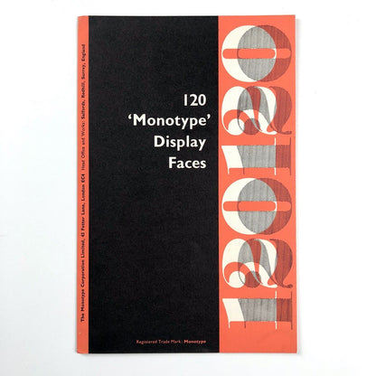 120 Monotype Display Faces | Type specimen booklet, undated