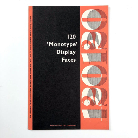 120 Monotype Display Faces | Type specimen booklet, undated