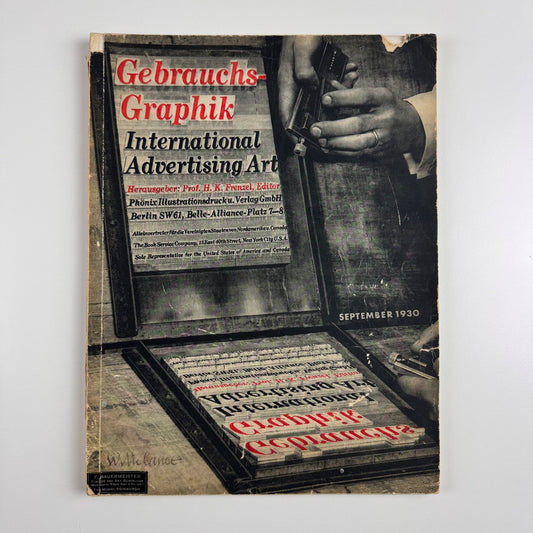 Gebrauchsgraphik International Advertising Art Sep 1930 Vol 7 no 9 edited by Professor HK Frenzel