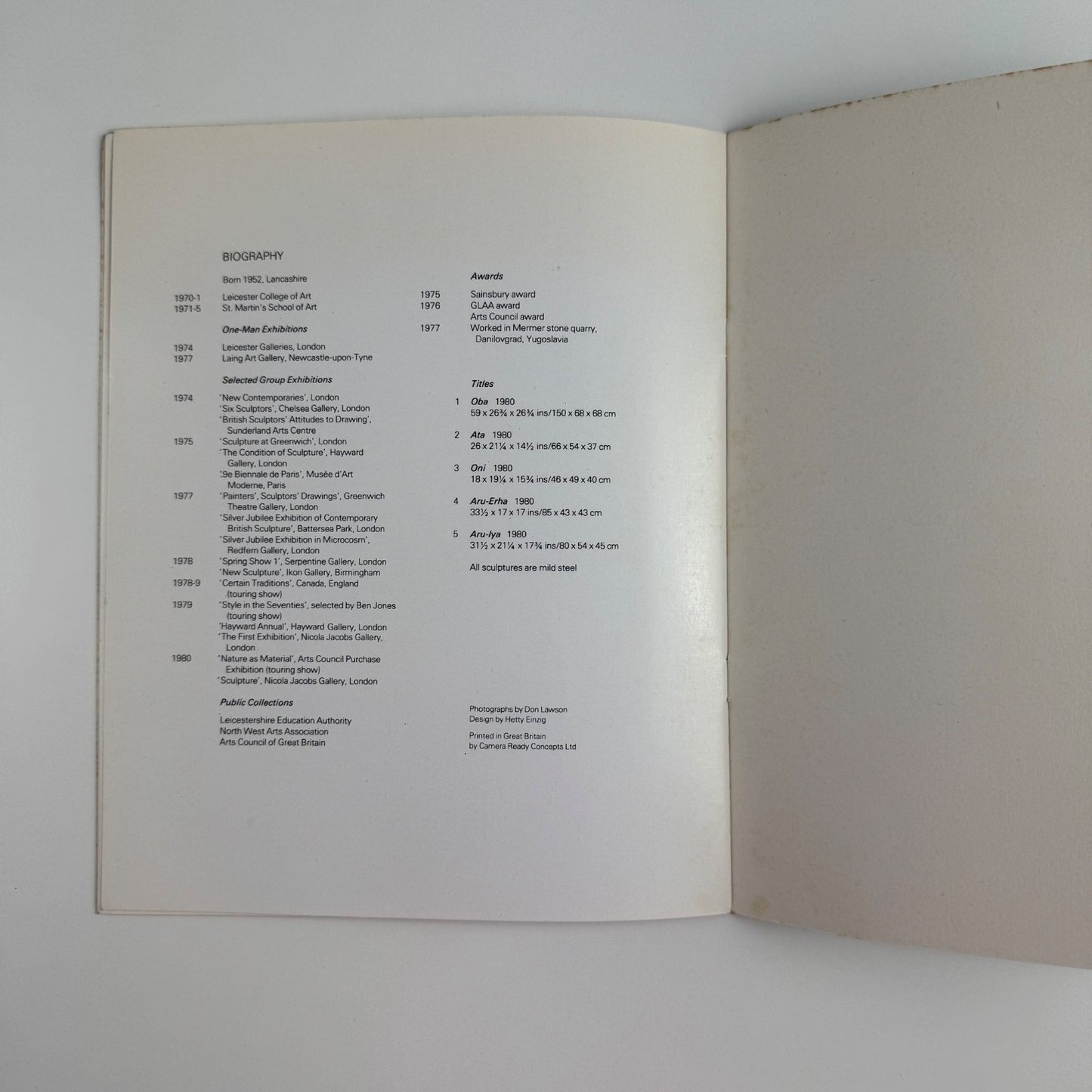 Jeff Lowe | Nicola Jacobs Gallery, 1981