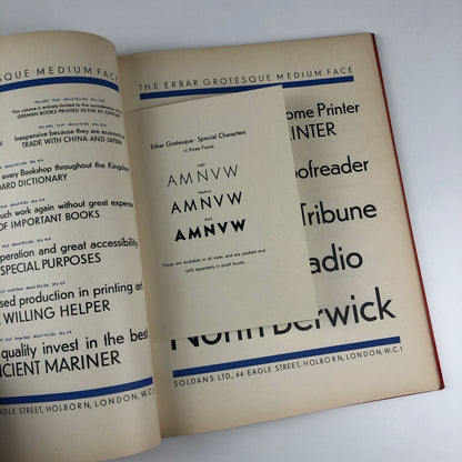 Soldans Types | The Erbar Grotesque in Three Series | Type specimen brochure | Designed by Jakob Erbar