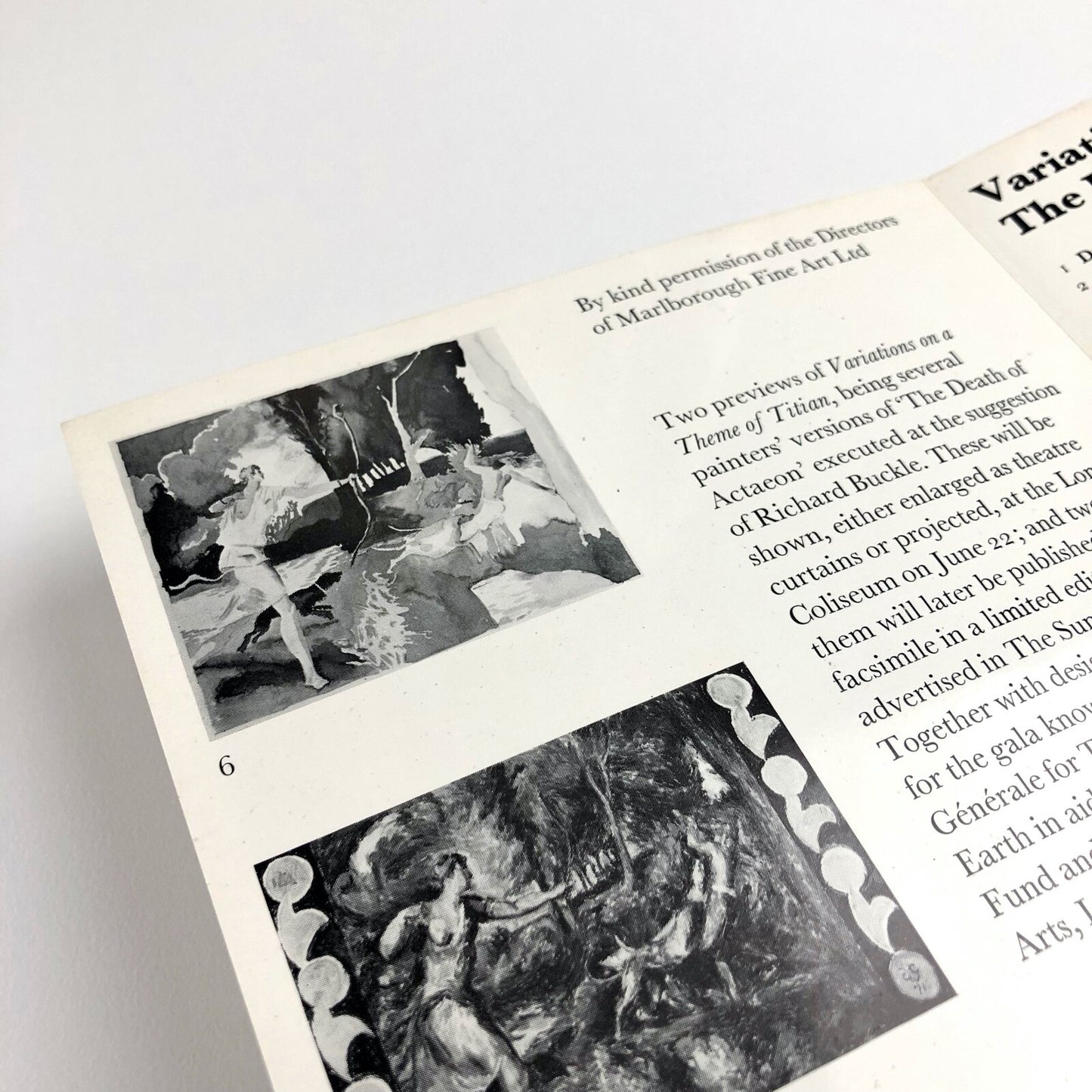 Variations on a Theme of Titian: The Death of Actaeon | Save the Titian Fund leaflet, 1971
