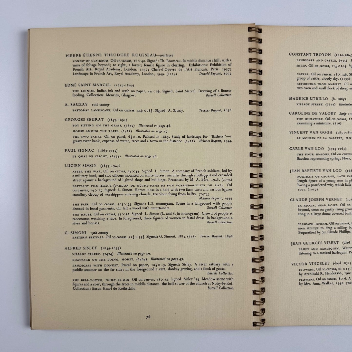 Catalogue of French Paintings | Glasgow Art Gallery, 1953