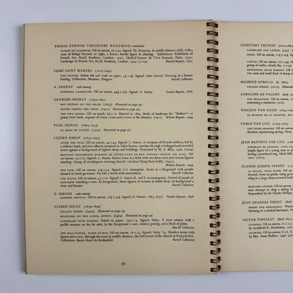 Catalogue of French Paintings | Glasgow Art Gallery, 1953