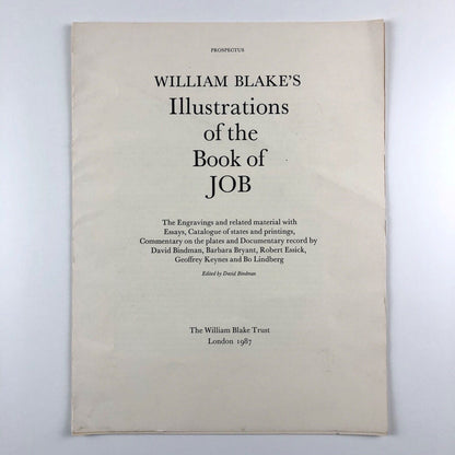 Prospectus for William Blake – Illustrations of the Book of Job | William Blake Trust, 1987