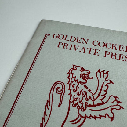 Golden Cockerel Private Press British Hand-made books. Spring 1955