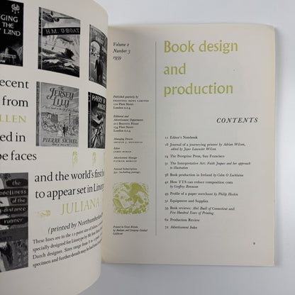 Book Design and Production – Vol 2 No 3 1959 | Printing News Ltd | Editor James Moran