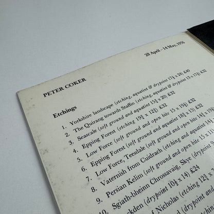 Folding card Peter Coker | Thackeray Gallery, 1976
