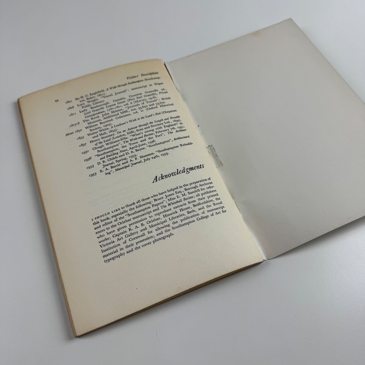 Southampton: 1540-1956 compiled by Robert Douch Southampton Corporation 1961