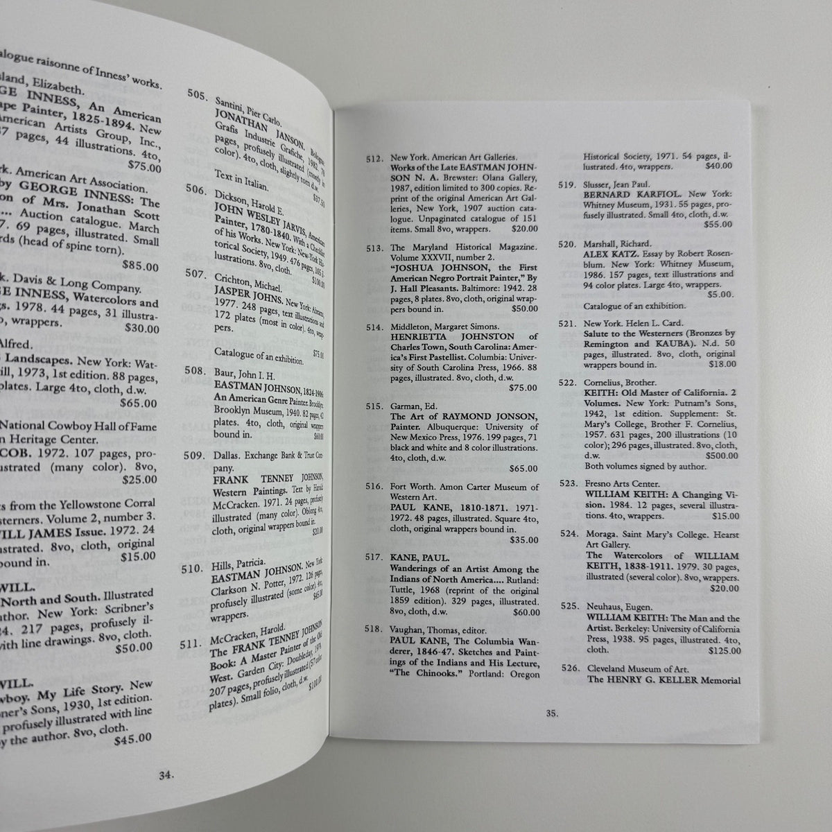 Catalogue of American Art |  V.L.Green Booksellers, New York, undated