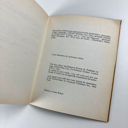 Paavo Haavikko – Selected Poems | Translated by Anselm Hollo | Cape Goliard 1968