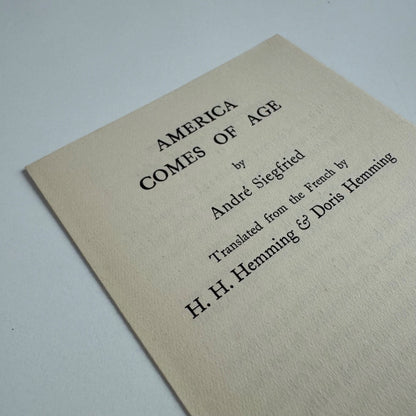 Tiny leaflet/order form for America Comes of Age by André Siegfried Jonathan Cape c.1927