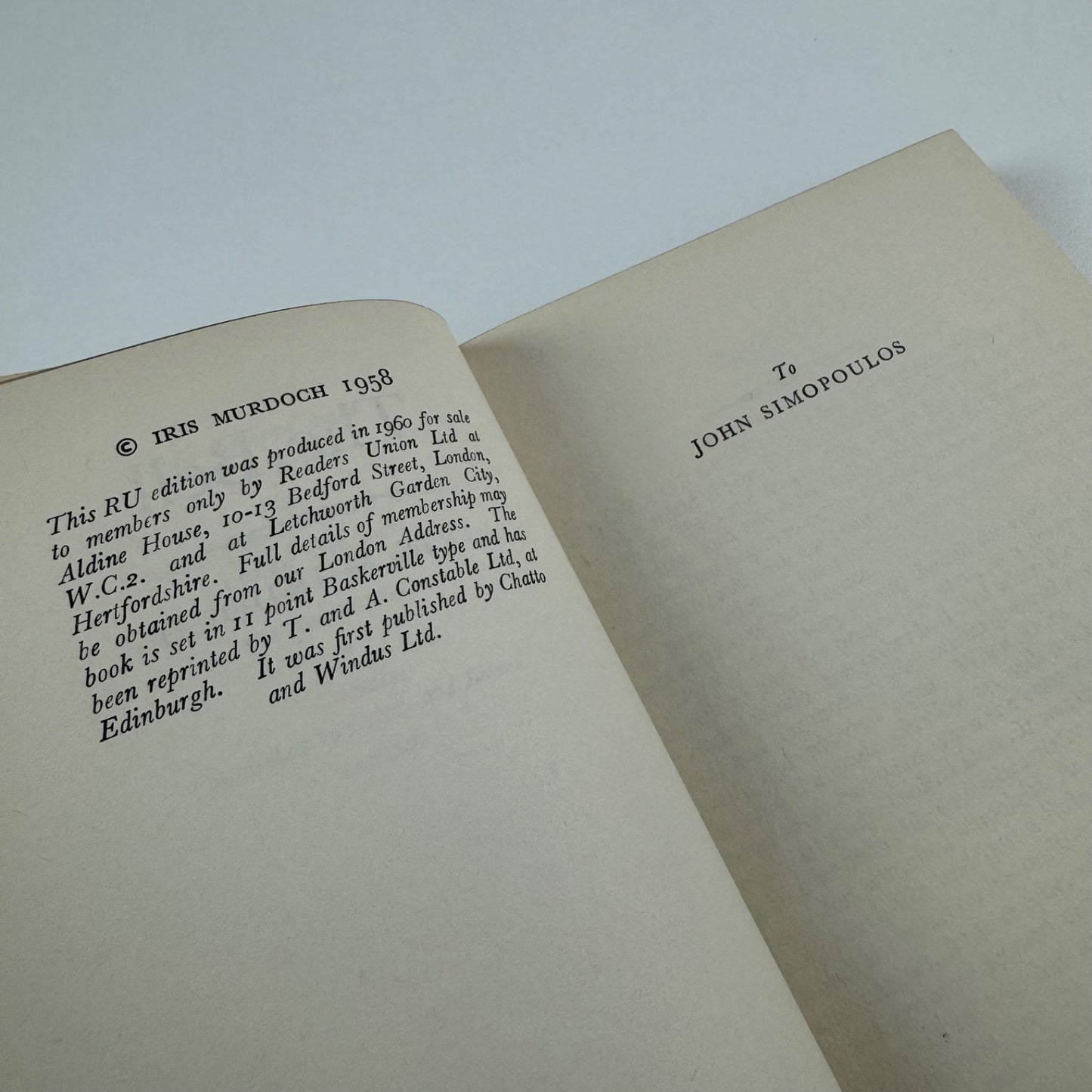 The Bell by Iris Murdoch | Readers Union, 1960