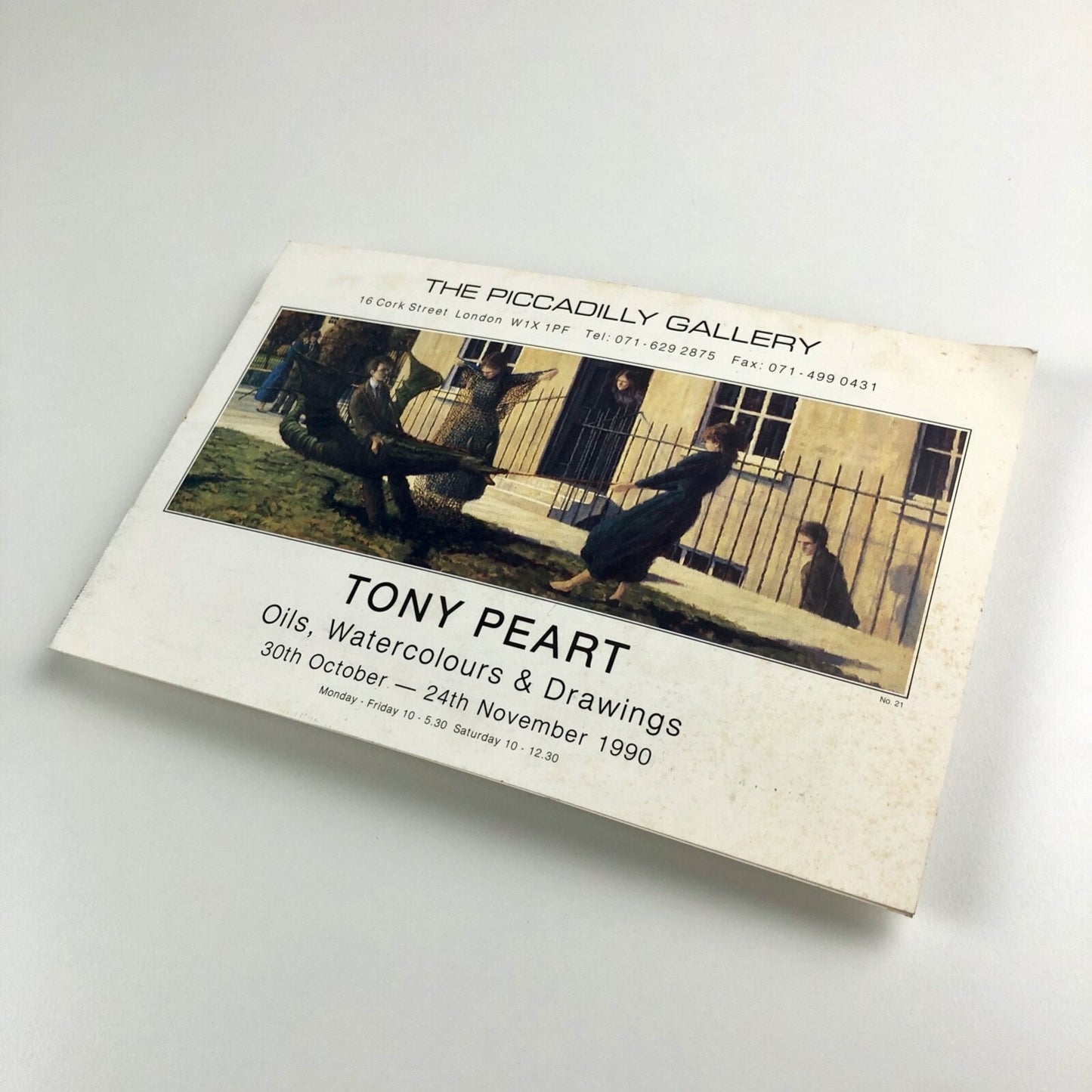 Tony Peart Oils, Watercolours & Drawings | The Piccadilly Gallery London 1990 | Exhibition card