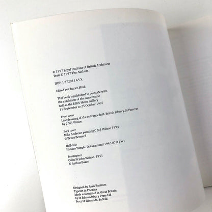 Colin St John Wilson | RIBA exhibition catalogue, 1997 | Edited by Charles Hind