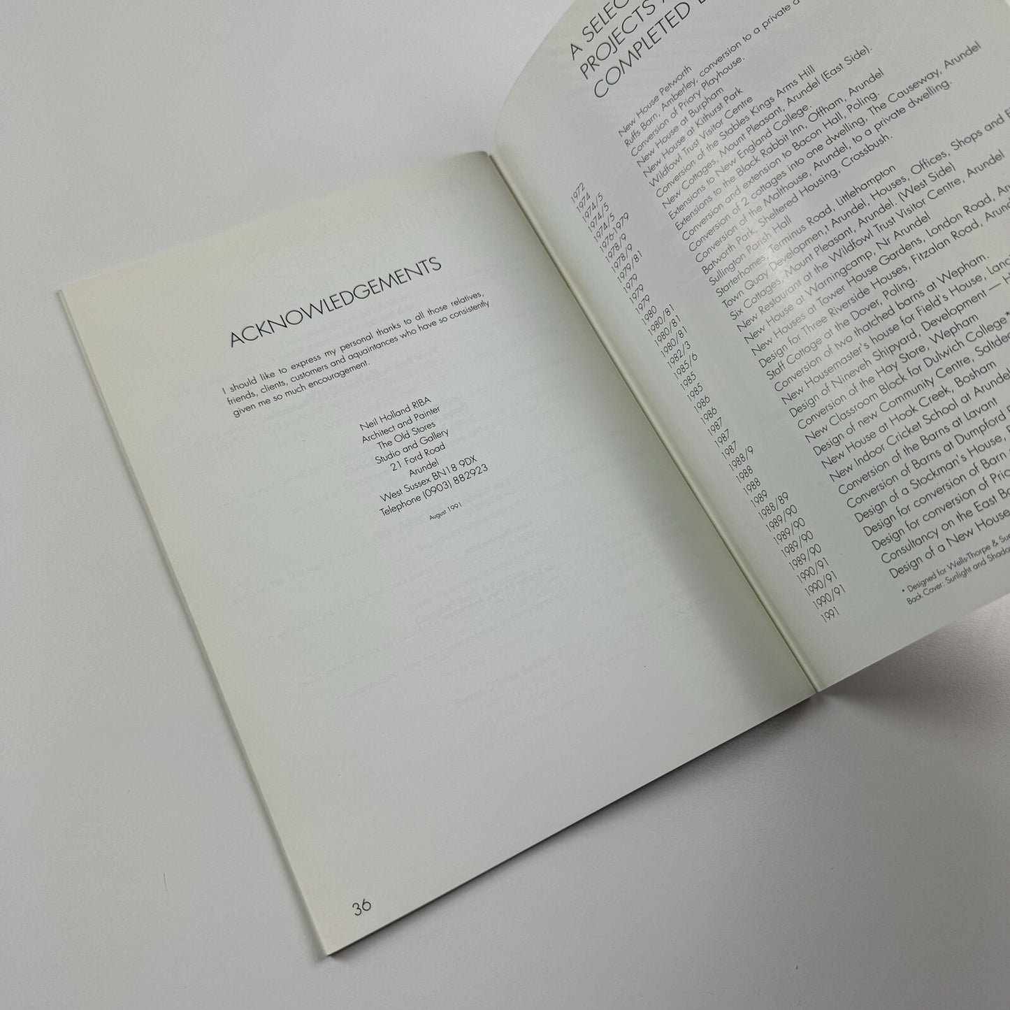 Neil Holland Architect and Painter | Foreword Prof. R.K. Macleod, 1991