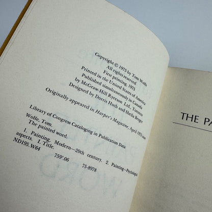The Painted Word by Tom Wolfe | Farrar, Straus and Giroux, New York, 1975
