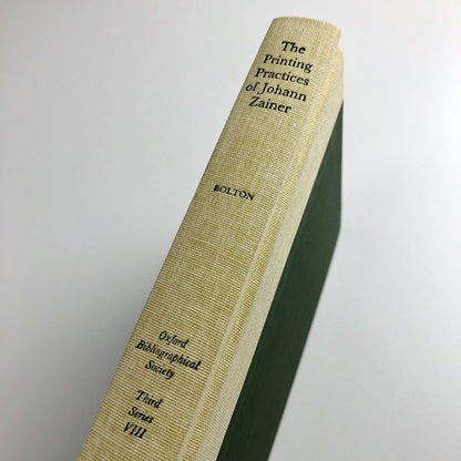 The 15th Century Printing Practices of Johann Zainer | Claire M Bolton | Oxford 2016