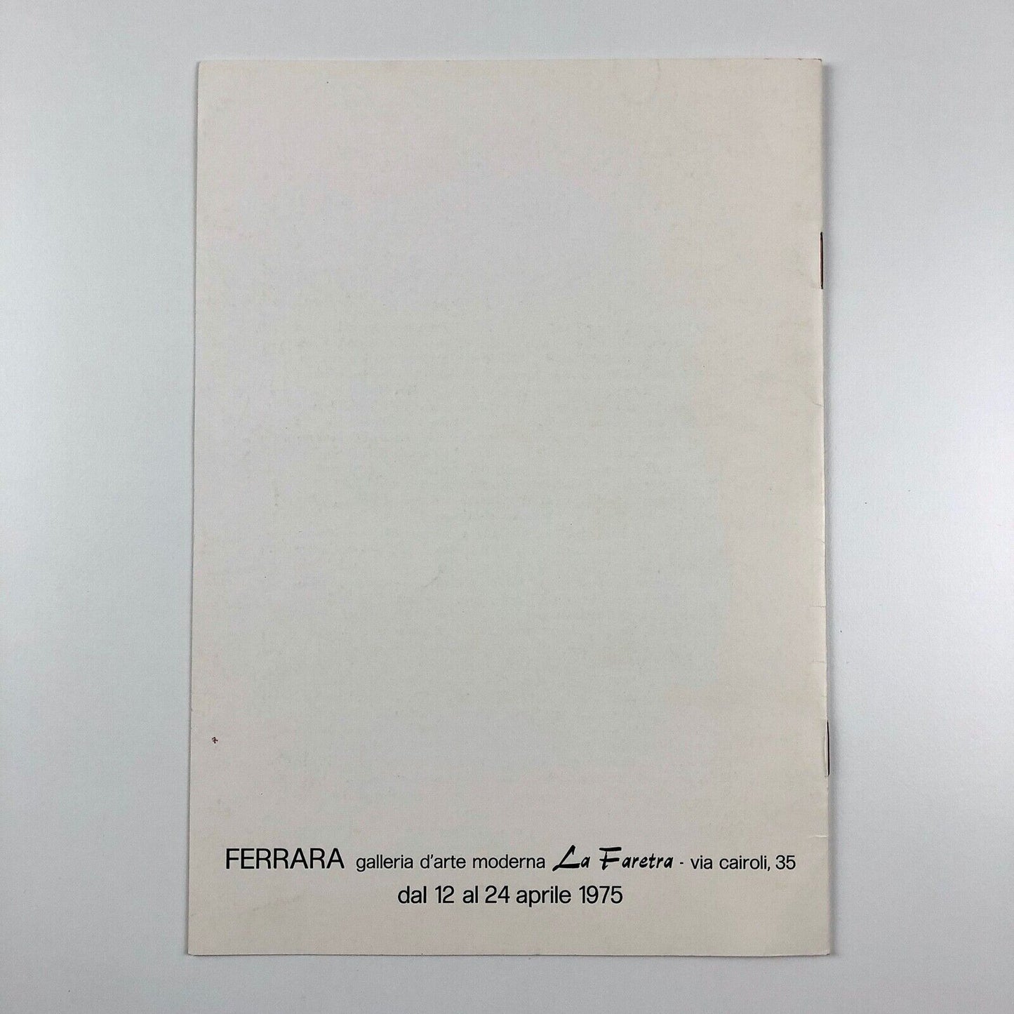 Dinetto (Lino Dinetto) exhibition catalogue | Ferrara Gallery d’Arte Moderna, 1975