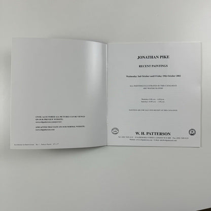 Jonathan Pike Recent Paintings – exhibition catalogue booklet | W.H. Patterson Fine Arts, 2002