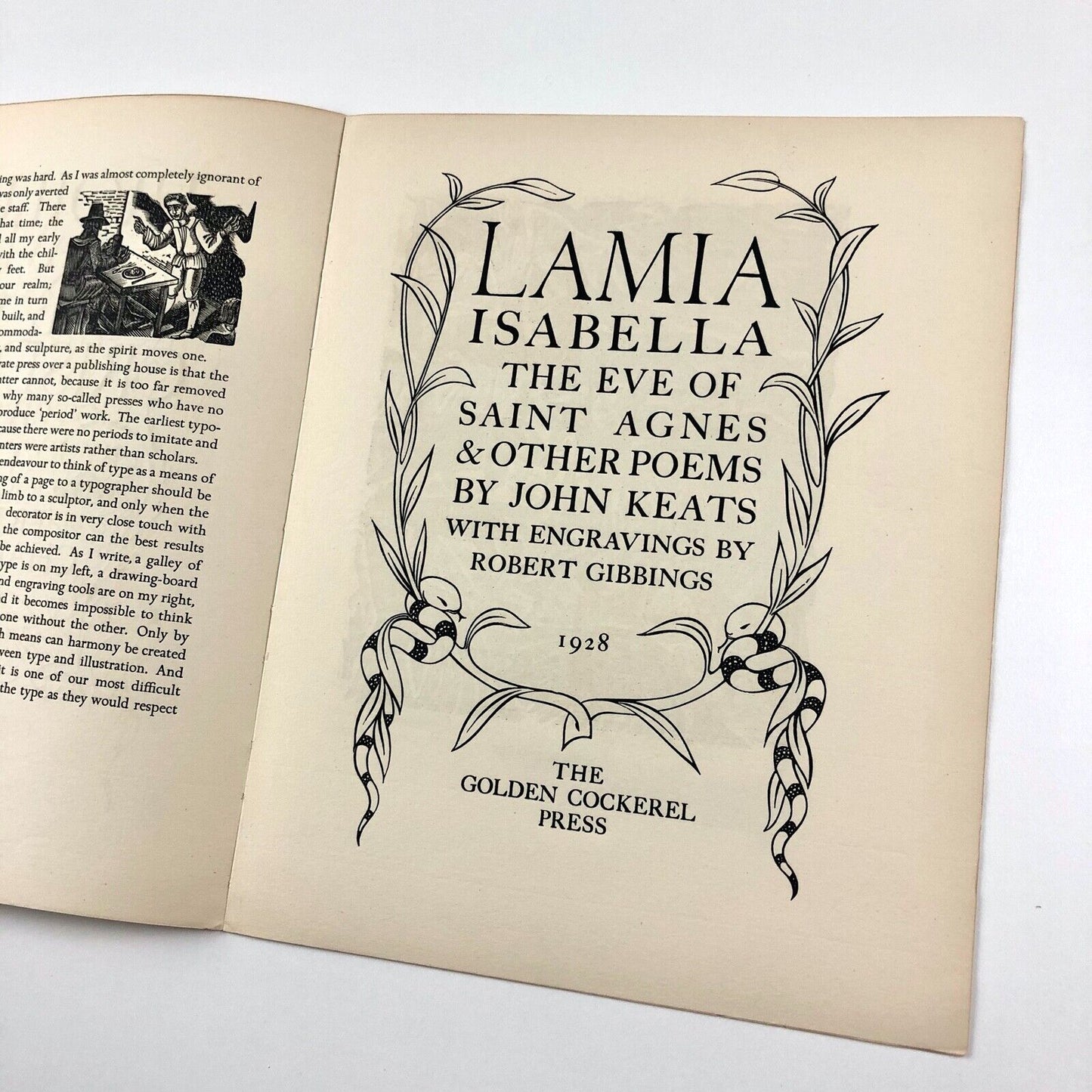 The Golden Cockerel Press – leaflet article printed for The Colophon, July 1931 | Engravings by Robert Gibbings