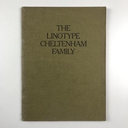 The Linotype Cheltenham Family type specimen brochure | April 1927