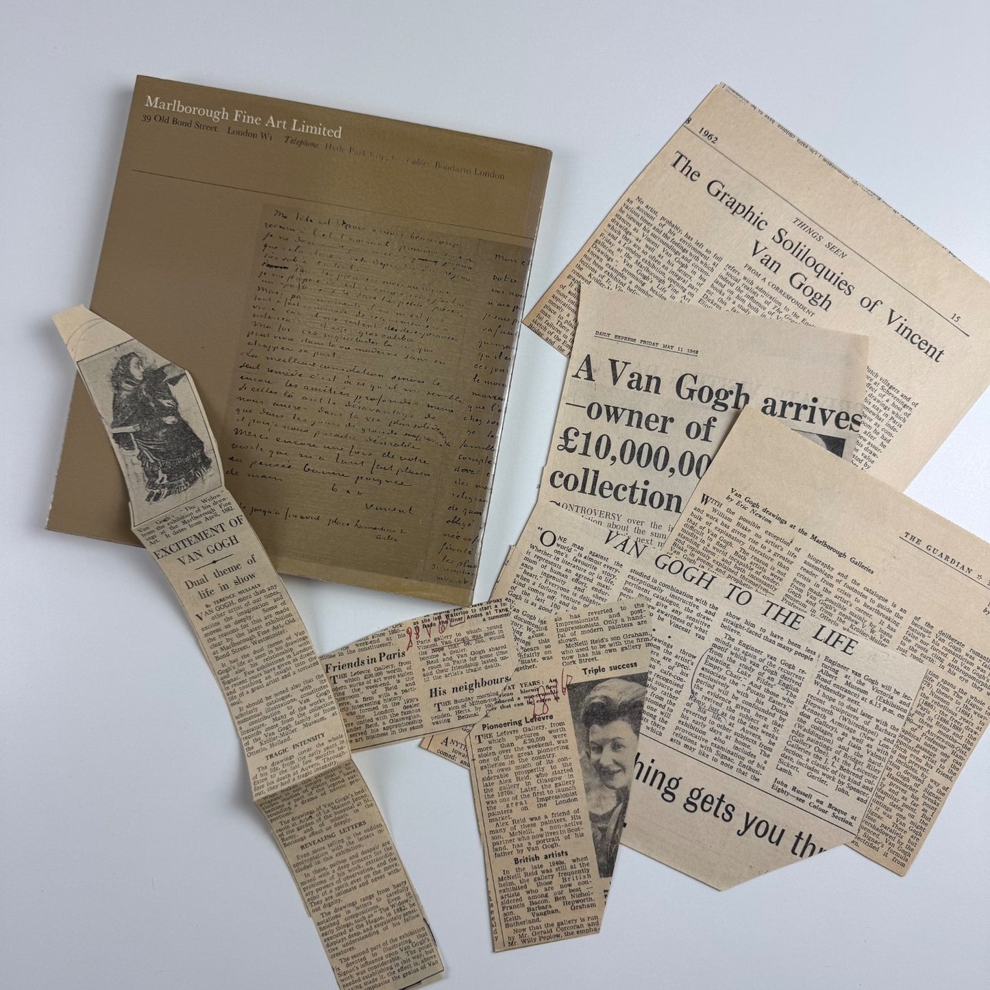 Van Gogh's Life in Drawings / Relationship with Signac Marlborough May/June 1962 includes press clippings and private view invite