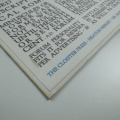 The Cloister Press Heaton Mersey near Manchester | Catalogue of the Collection in The Manchester University Library by Ian Rogerson | Second edition 1993