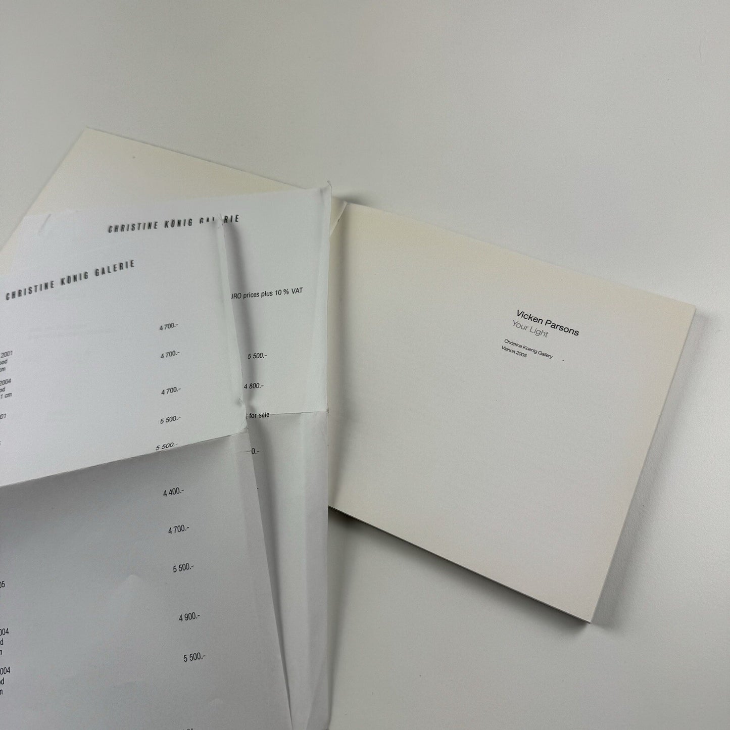 Vicken Parsons. Your Light | Christine Koenig Gallery, Vienna catalogue, 2005