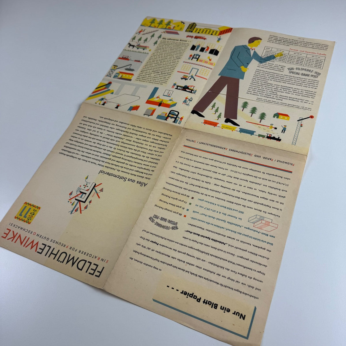 Brochure for German paper-maker. Feldmühlewinke No. 11 1930s