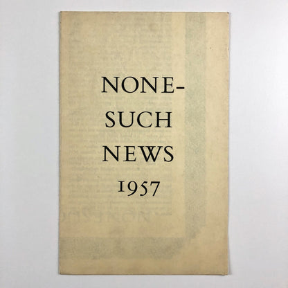 Nonesuch News 1957 | The Nonesuch Press – fold out leaflet