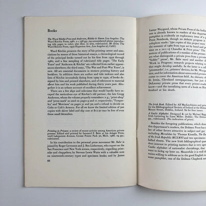PAGA: Printing & Graphic Arts | The Stinehour Press | Merald E. Wrolstad June 1961