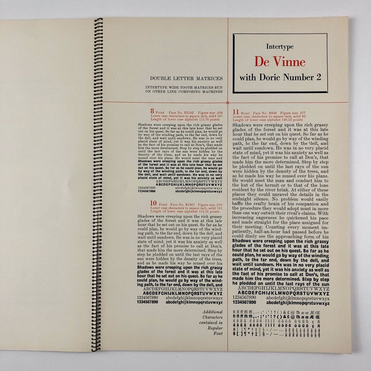 Intertype De Vinne | Type specimen booklet | Presumably early 20th century