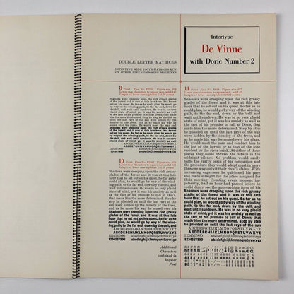 Intertype De Vinne | Type specimen booklet | Presumably early 20th century