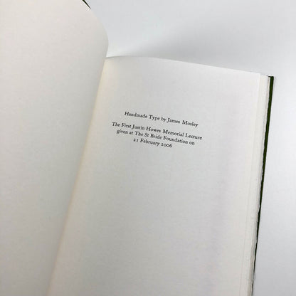 Handmade Type by James Mosley | Incline Press / Justin Howes Memorial Fund, 2007