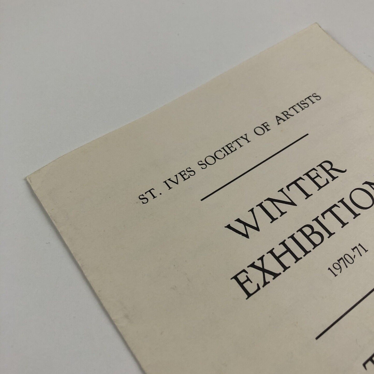 St Ives Society of Artists | Winter Exhibition catalogue leaflet, 1970-71 | Newlyn artists